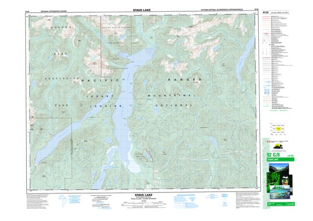 Stave Lake Topographic Paper Map 092G08 at 1:50,000 scale