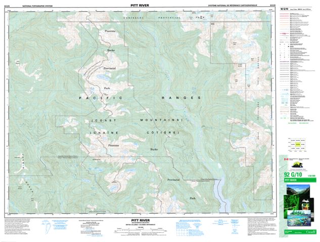 Pitt River Topographic Paper Map 092G10 at 1:50,000 scale