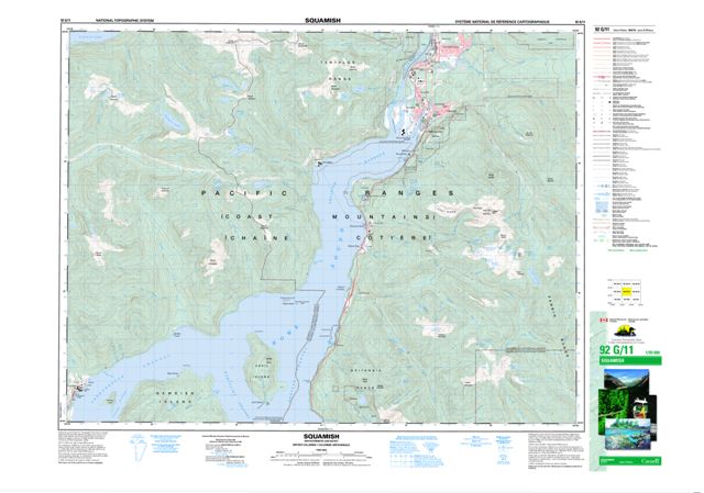 Squamish Topographic Paper Map 092G11 at 1:50,000 scale