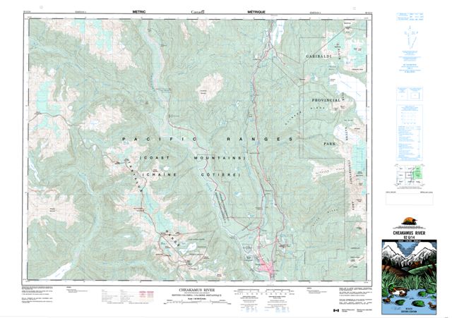 Cheakamus River Topographic Paper Map 092G14 at 1:50,000 scale