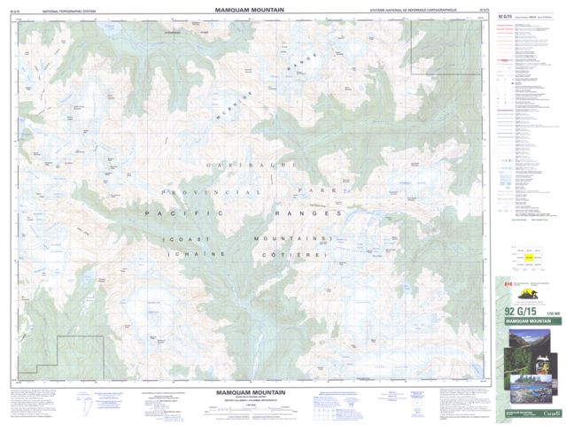 Mamquam Mountain Topographic Paper Map 092G15 at 1:50,000 scale