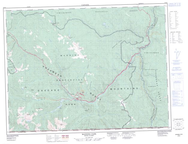 Manning Park Topographic Paper Map 092H02 at 1:50,000 scale