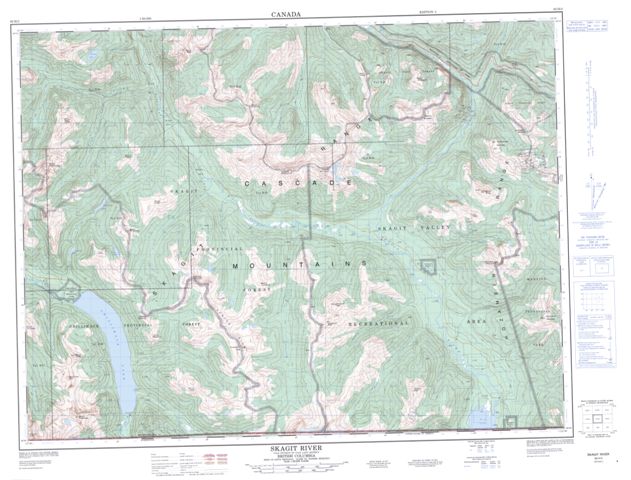 Skagit River Topographic Paper Map 092H03 at 1:50,000 scale