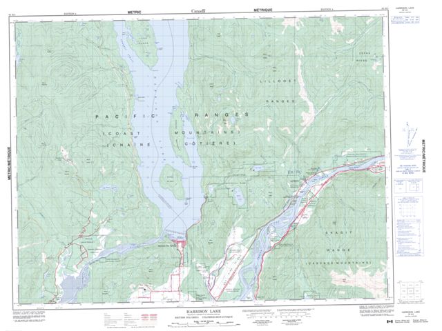 Harrison Lake Topographic Paper Map 092H05 at 1:50,000 scale