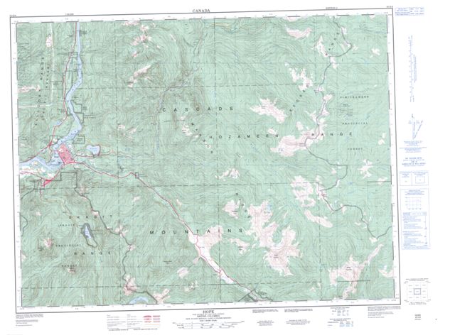 Hope Topographic Paper Map 092H06 at 1:50,000 scale