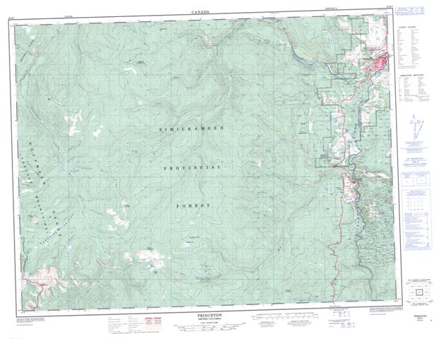 Princeton Topographic Paper Map 092H07 at 1:50,000 scale