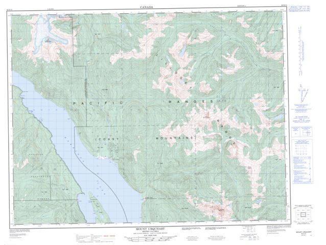 Mount Urquhart Topographic Paper Map 092H12 at 1:50,000 scale