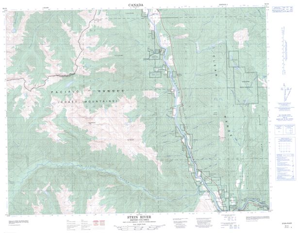 Stein River Topographic Paper Map 092I05 at 1:50,000 scale