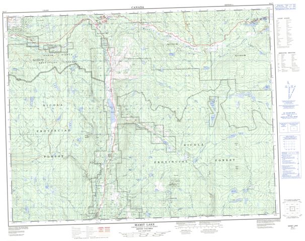 Mamit Lake Topographic Paper Map 092I07 at 1:50,000 scale