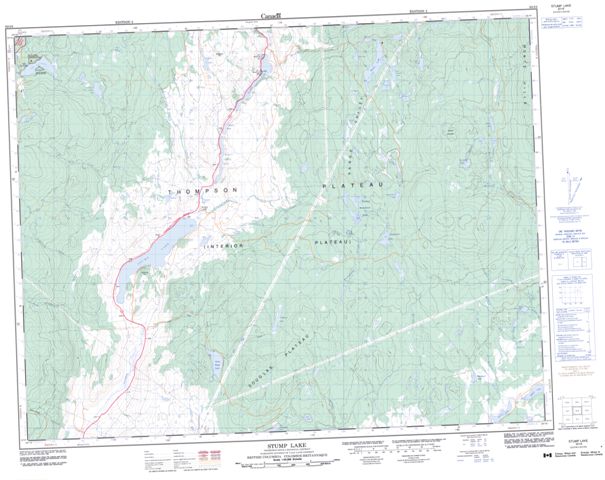 Stump Lake Topographic Paper Map 092I08 at 1:50,000 scale