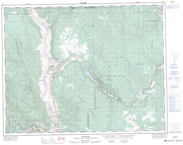 Pavilion Topographic Paper Map 092I13 at 1:50,000 scale