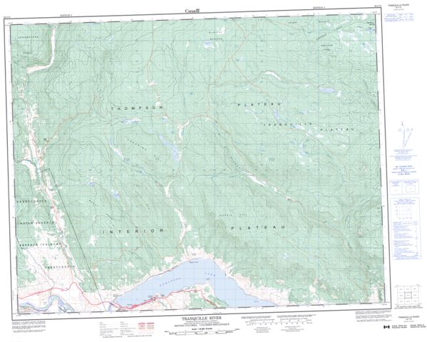 Tranquille River Topographic Paper Map 092I15 at 1:50,000 scale