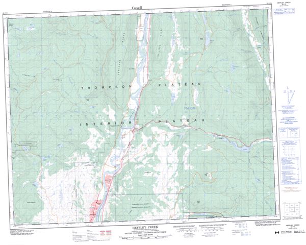 Heffley Creek Topographic Paper Map 092I16 at 1:50,000 scale