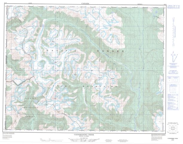 Clendenning Creek Topographic Paper Map 092J05 at 1:50,000 scale