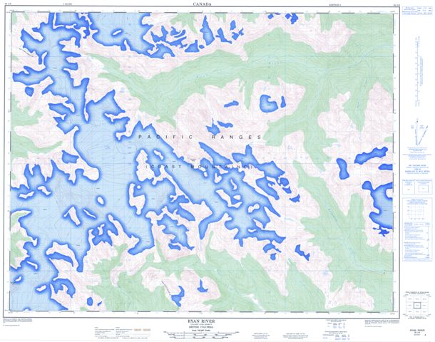 Ryan River Topographic Paper Map 092J06 at 1:50,000 scale