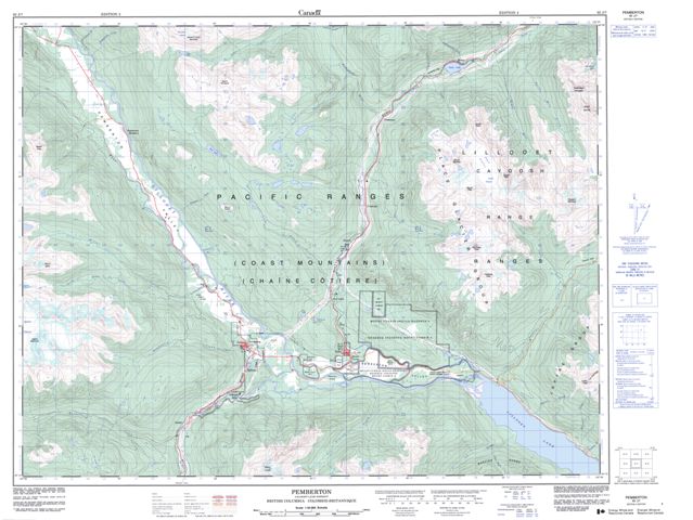 Pemberton Topographic Paper Map 092J07 at 1:50,000 scale