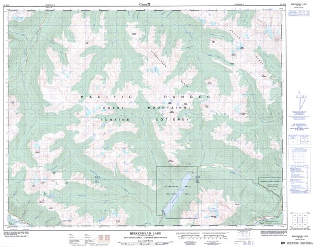 Birkenhead Lake Topographic Paper Map 092J10 at 1:50,000 scale