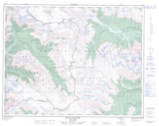 Mount Dalgleish Topographic Paper Map 092J12 at 1:50,000 scale