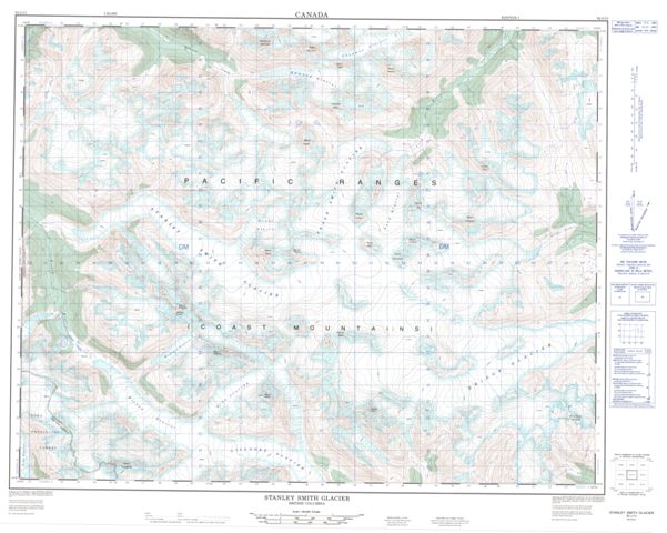 Stanley Smith Glacier Topographic Paper Map 092J13 at 1:50,000 scale