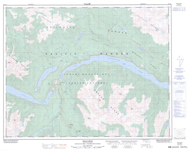 Bralorne Topographic Paper Map 092J15 at 1:50,000 scale