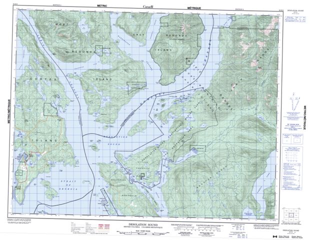 Desolation Sound Topographic Paper Map 092K02 at 1:50,000 scale