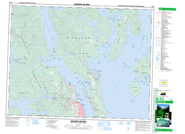 Quadra Island Topographic Paper Map 092K03 at 1:50,000 scale
