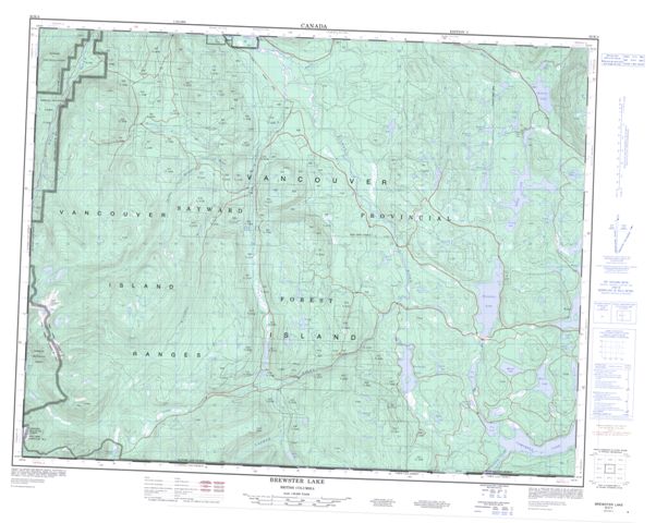 Brewster Lake Topographic Paper Map 092K04 at 1:50,000 scale
