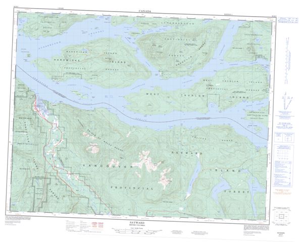 Sayward Topographic Paper Map 092K05 at 1:50,000 scale
