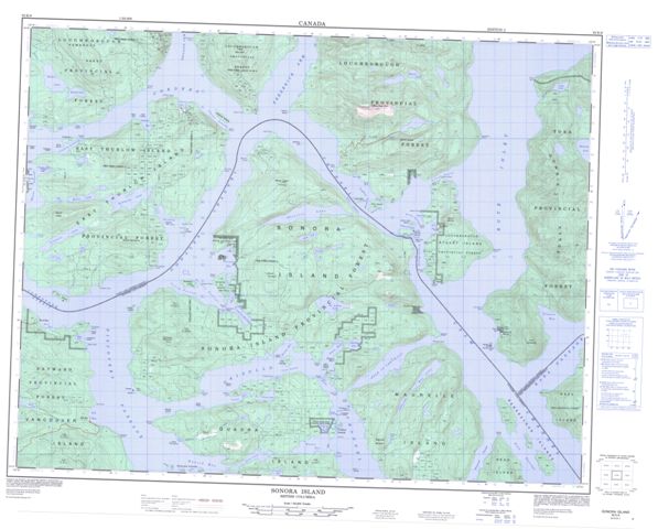 Sonora Island Topographic Paper Map 092K06 at 1:50,000 scale