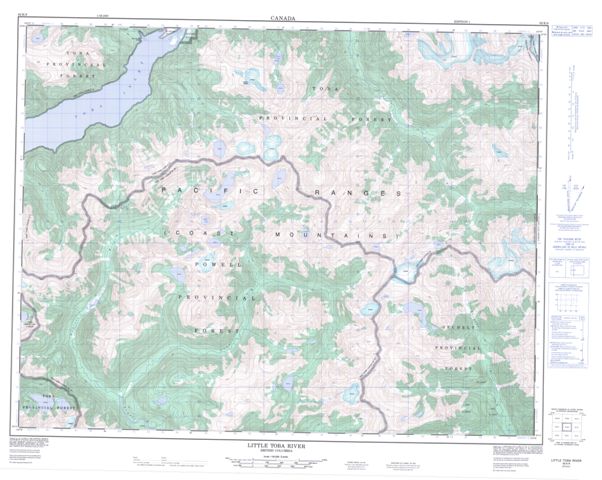 Little Toba River Topographic Paper Map 092K08 at 1:50,000 scale