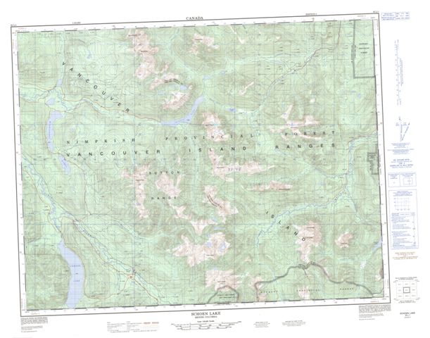 Schoen Lake Topographic Paper Map 092L01 at 1:50,000 scale