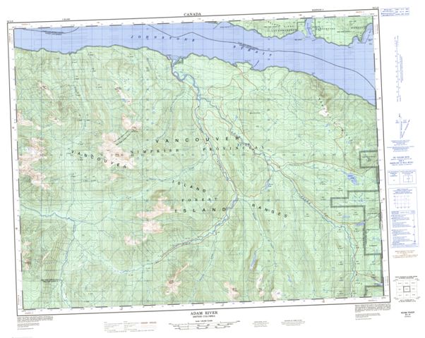 Adam River Topographic Paper Map 092L08 at 1:50,000 scale