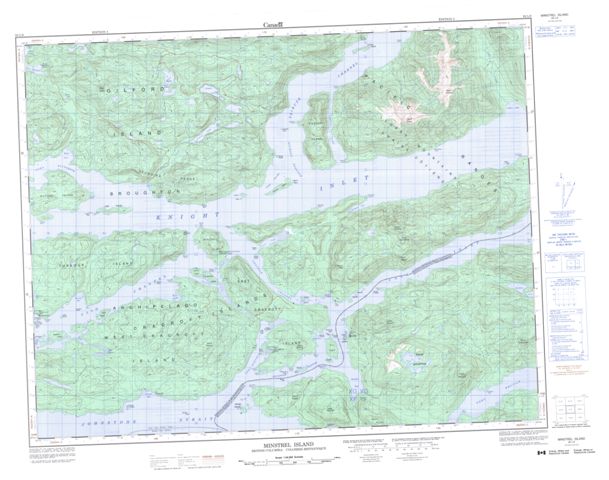 Minstrel Island Topographic Paper Map 092L09 at 1:50,000 scale