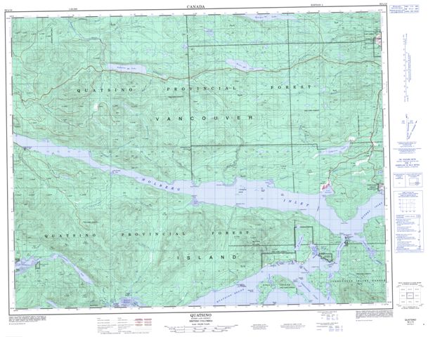 Quatsino Topographic Paper Map 092L12 at 1:50,000 scale