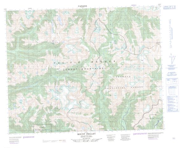 Mount Philley Topographic Paper Map 092M07 at 1:50,000 scale