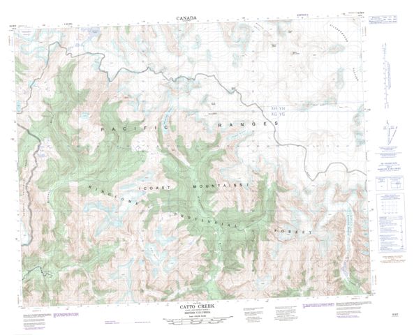 Catto Creek Topographic Paper Map 092M08 at 1:50,000 scale