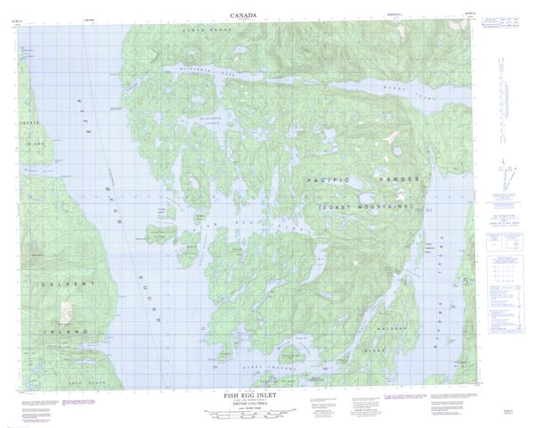 Fish Egg Inlet Topographic Paper Map 092M12 at 1:50,000 scale