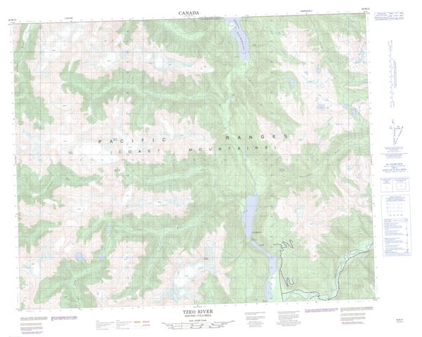 Tzeo River Topographic Paper Map 092M15 at 1:50,000 scale