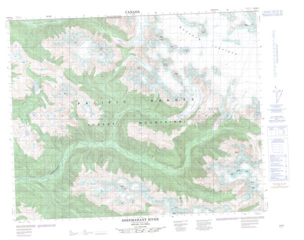 Sheemahant River Topographic Paper Map 092M16 at 1:50,000 scale