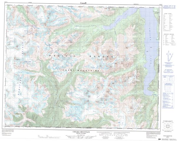Chilko Mountain Topographic Paper Map 092N01 at 1:50,000 scale