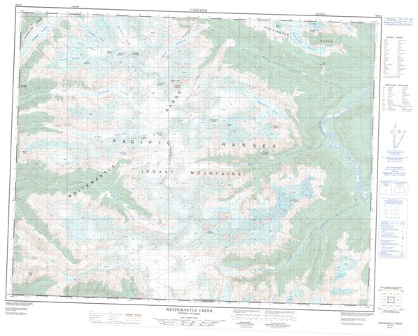 Whitemantle Creek Topographic Paper Map 092N03 at 1:50,000 scale
