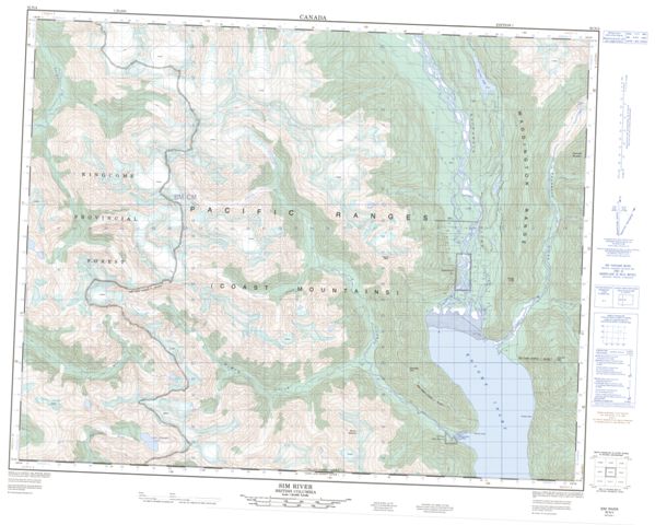 Sim River Topographic Paper Map 092N04 at 1:50,000 scale