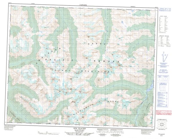 Siva Glacier Topographic Paper Map 092N11 at 1:50,000 scale