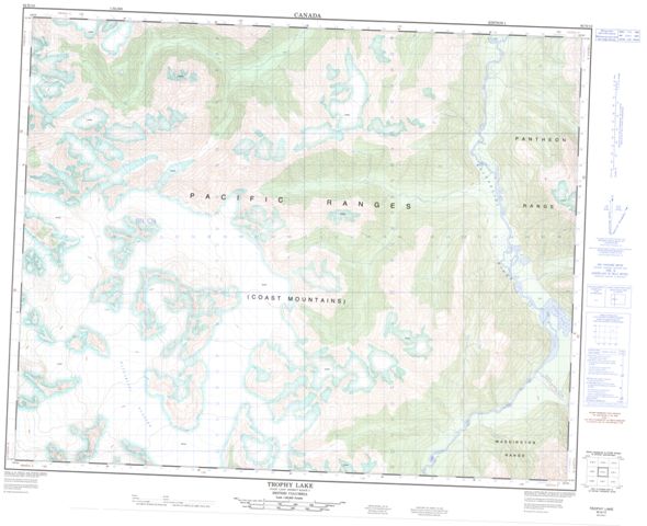Trophy Lake Topographic Paper Map 092N12 at 1:50,000 scale