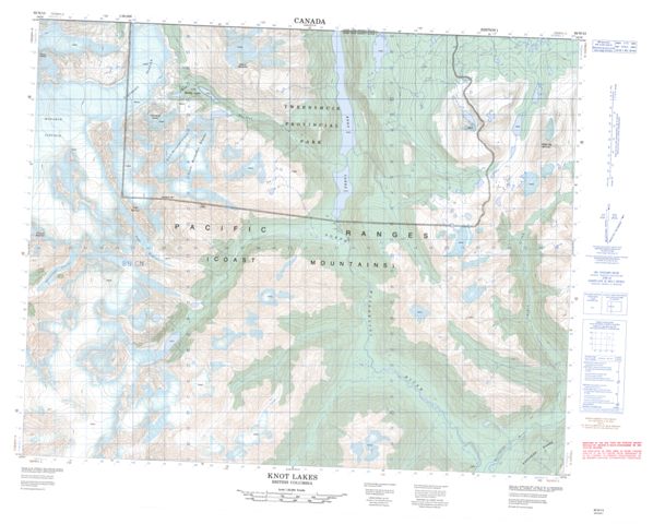 Knot Lakes Topographic Paper Map 092N13 at 1:50,000 scale