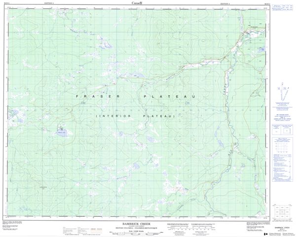 Bambrick Creek Topographic Paper Map 092O11 at 1:50,000 scale