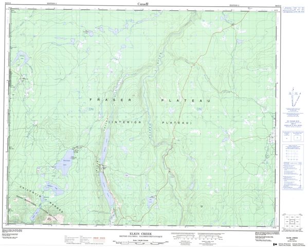 Elkin Creek Topographic Paper Map 092O12 at 1:50,000 scale