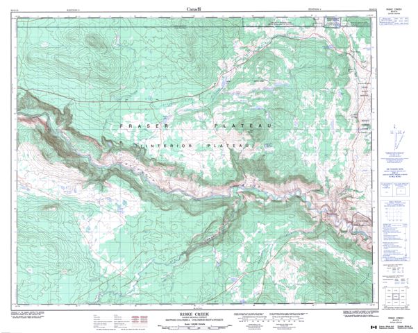 Riske Creek Topographic Paper Map 092O15 at 1:50,000 scale