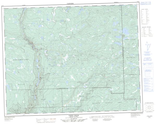 Criss Creek Topographic Paper Map 092P02 at 1:50,000 scale