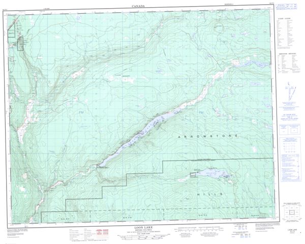 Loon Lake Topographic Paper Map 092P03 at 1:50,000 scale
